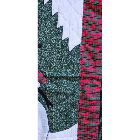 American Pacific Christmas Quilted Patchwork Throw/Wall Hanging Snowman Bear - Picture 4 of 12